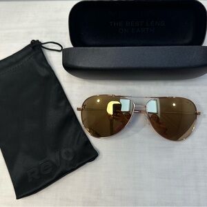 Rēvo Aviator Rose Gold Sunglasses with Bronze Lenses NWOT